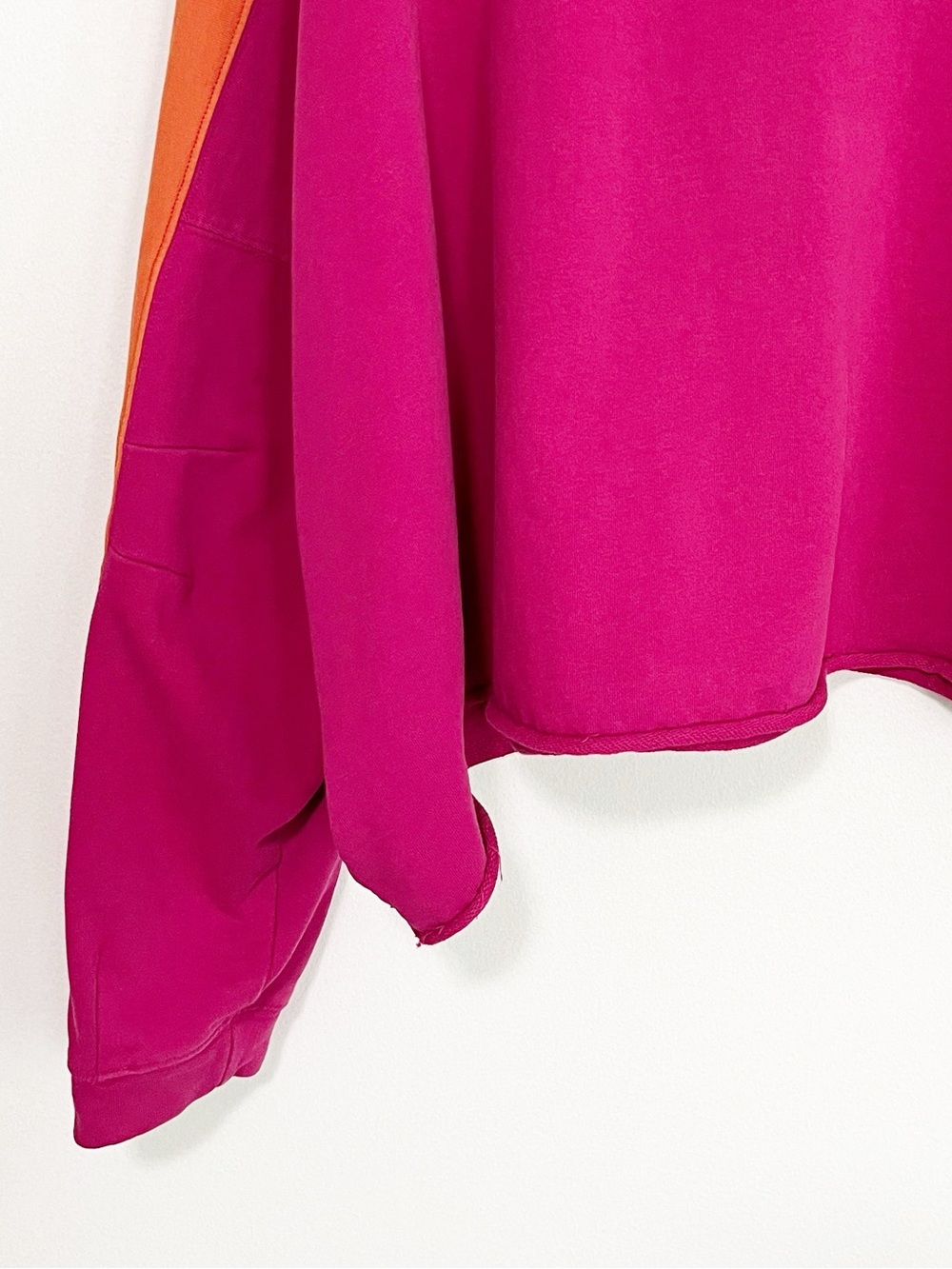 Natural Life Jess Colorblock 1/4 Zip Cotton Pullover Hot Pink XL - Picture 8 of 9